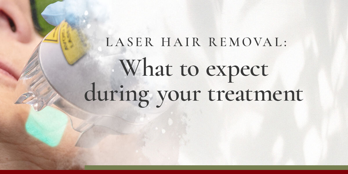 Laser Hair Removal_Skin Center at SOuthgate_2 Laser Hair Removal: What do expect during your treatment. Image: Close-up of laser hair removal technology showing a square green beam on a patient's relaxed face.