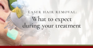 Laser hair removal: Post-treatment Q&A Laser Hair Removal: What do expect during your treatment. Image: Close-up of laser hair removal technology showing a square green beam on a patient's relaxed face.