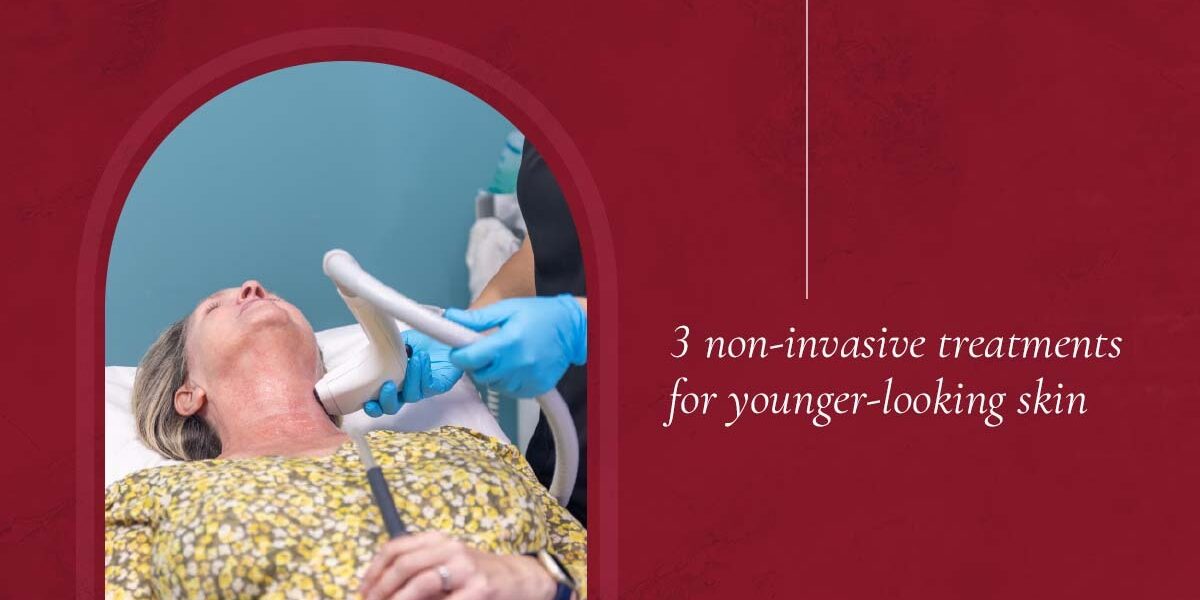 The Skin Center_3 non-invasive treatments The Skin Center: 3 noninvasive treatments for younger-looking skin. IMAGE: A skin care patient lies comfortably while a skin care expert with blue medical gloves administers Sofwave, a non-invasive skin care procedure, to the patients neck.