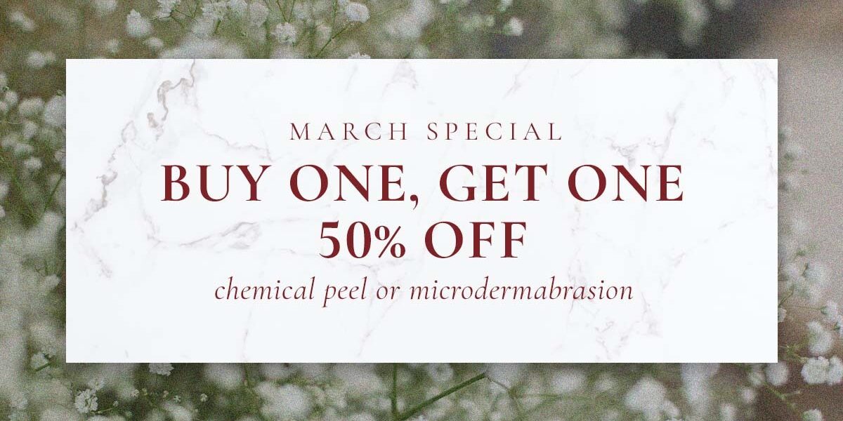 SOUTHGATE_SKIN_CENTER_MARCH_FB_1200x628 The Skin Center: March Special: BUY ONE GET ONE 50% OFF chemical peel or microdermabrasion